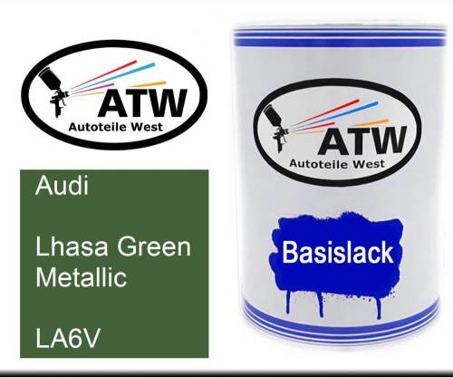 Audi, Lhasa Green Metallic, LA6V: 500ml Lackdose, von ATW Autoteile West.